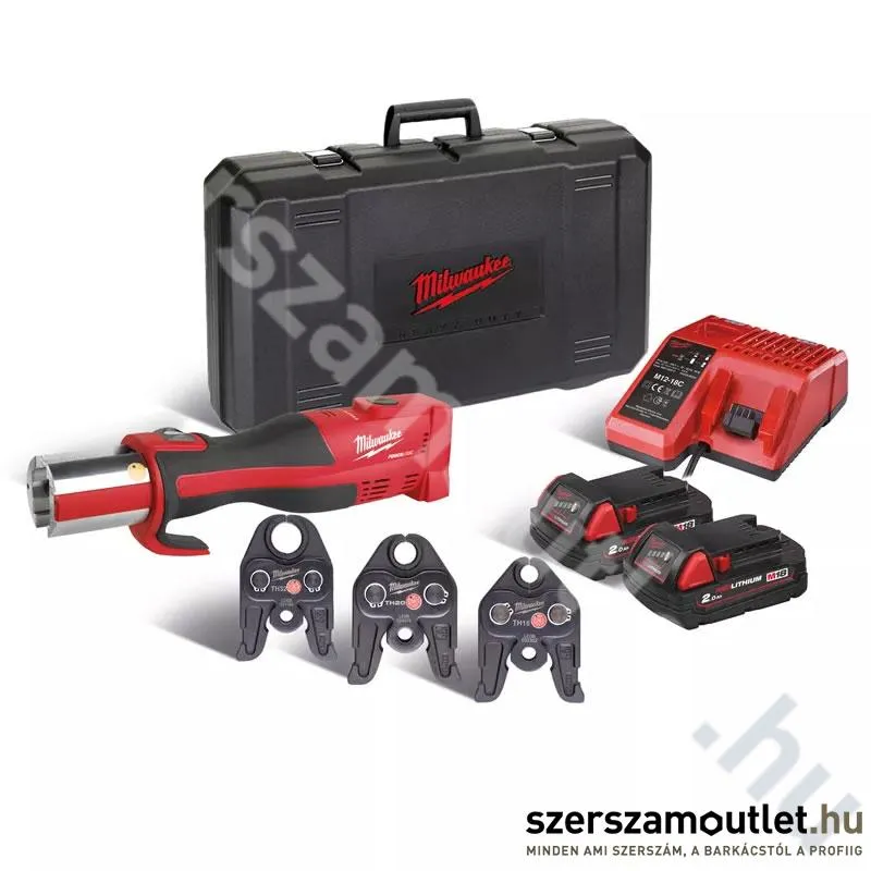 MILWAUKEE M18 BLHPT-202C TH-SET Hidraulikus prés készlet, TH-profilú (16/20/32mm) (2x2,0Ah/18V)