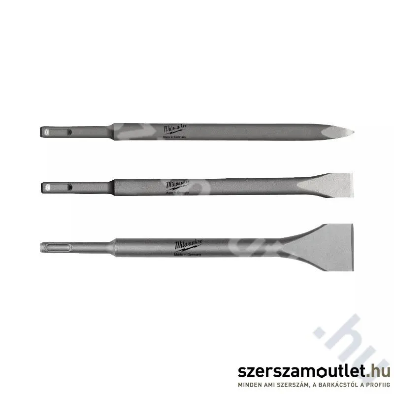 MILWAUKEE SDS-Plus 3 darabos vésőkészlet 250mm (hegyes, lapos, széles) (4932430001)