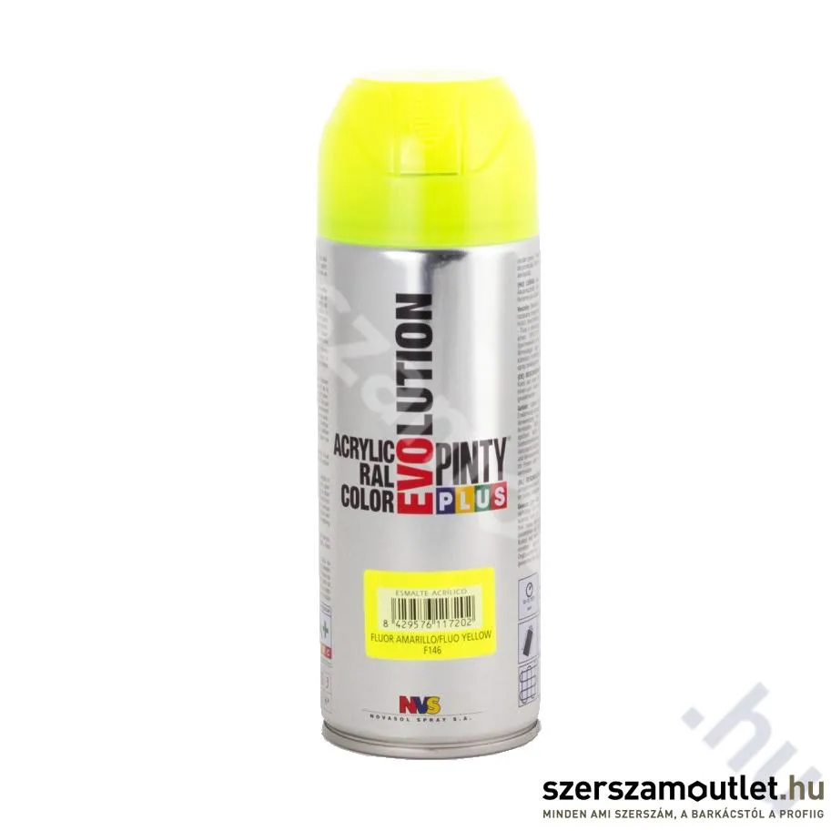 PINTY PLUS F146 EVO Akril spray 400ml, RAL 1026 (Világító sárga/Luminous yellow) (159)