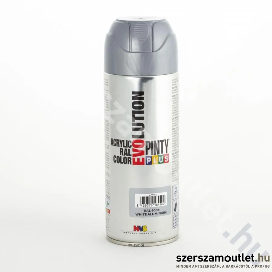 PINTY PLUS EVO Akril spray 400ml, RAL 9006 (Fehéralumínium/White aluminium) (598)