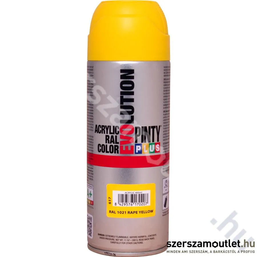 PINTY PLUS EVO Akril spray 400ml, RAL 1021 (Nap sárga/Sunny yellow) (617)