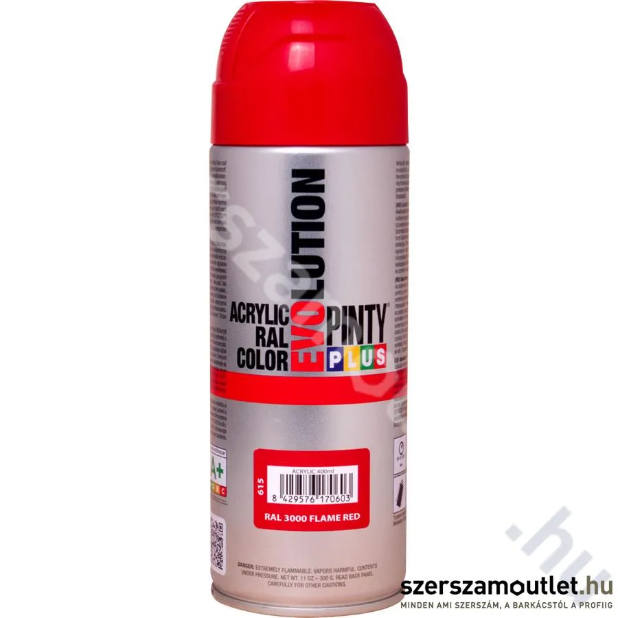 PINTY PLUS EVO Akril spray 400ml, RAL 3000 (Tűzvörös/Flame red) (615)