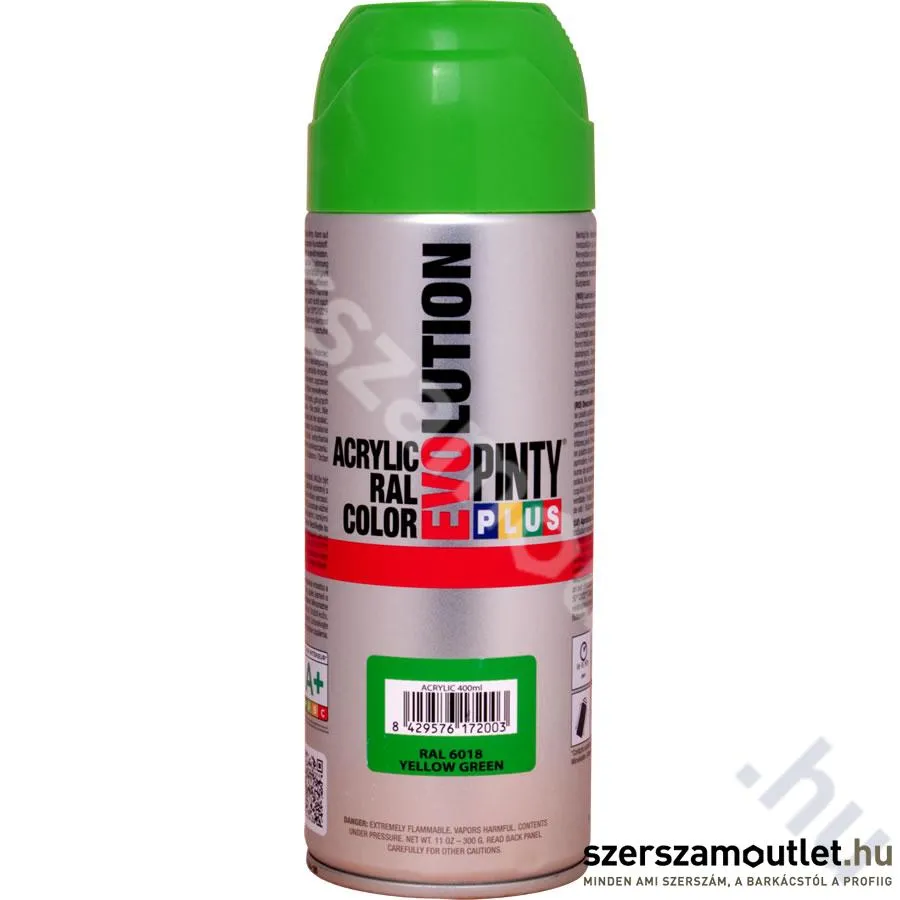 PINTY PLUS EVO Akril spray 400ml, RAL 6018 (Sárgászöld/Yellow green) (608)