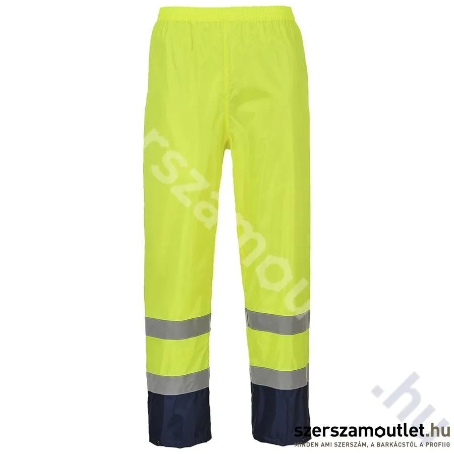 PORTWEST H444 Hi-Vis CLASSIC CONTRAST Esőnadrág [Citrom/Tengerészkék] (H444YNR)