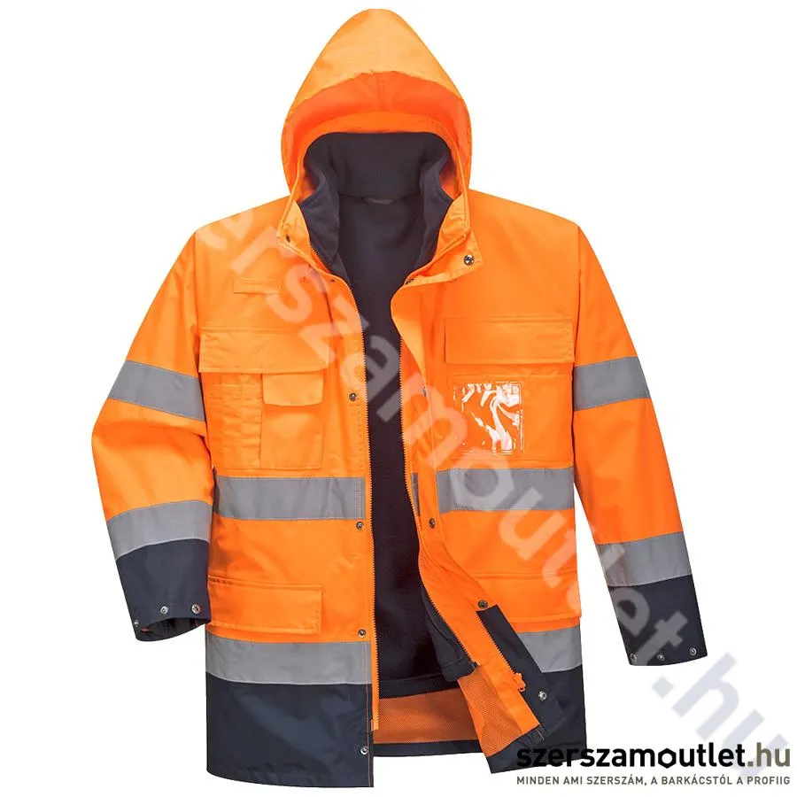PORTWEST S162 Hi-Vis LITE 3 az 1-ben Jól láthatósági kabát [Narancs/Tengerészkék] (S162ONR)