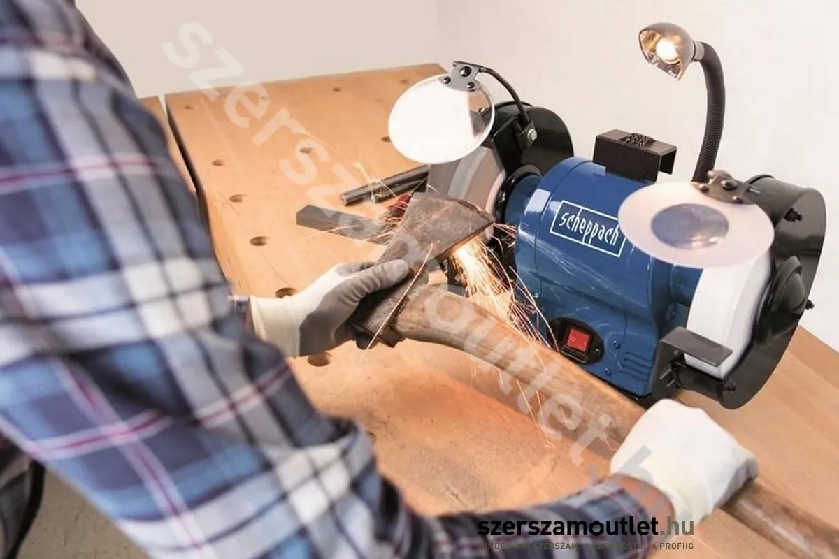 SCHEPPACH BG 200 AL Kettős köszörű fehér korongal (550W/200mm) (4903106901)