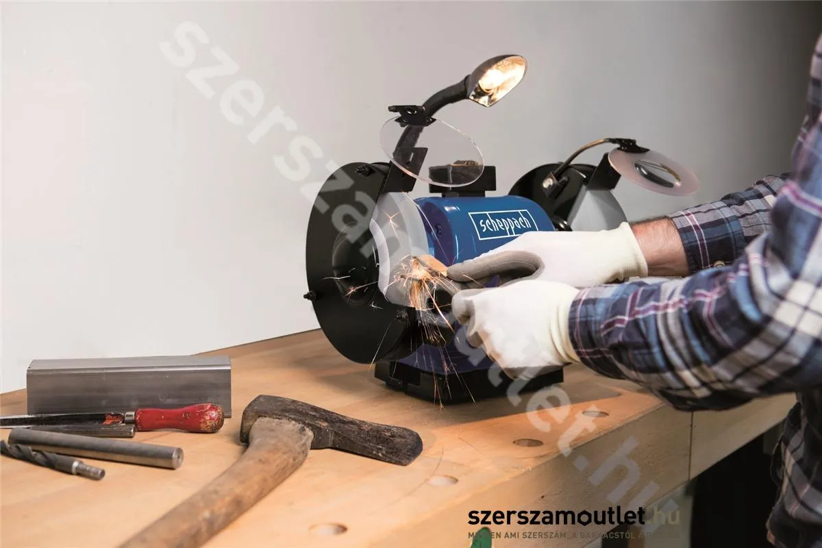 SCHEPPACH BG 200 AL Kettős köszörű fehér korongal (550W/200mm) (4903106901)
