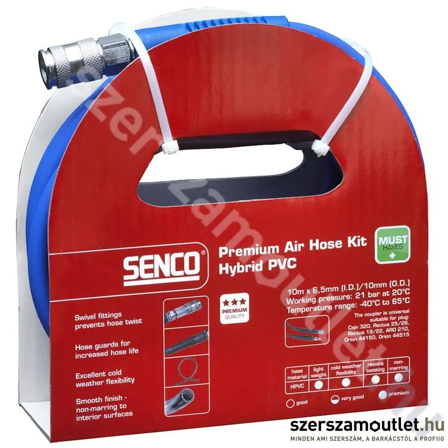 SENCO Premium levegőcső, univerzális hibrid PVC, 10m×6,5/12,5mm (4000651)