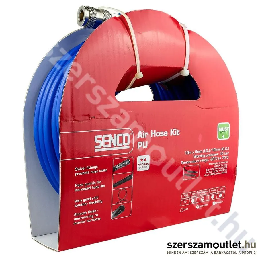 SENCO Univerzális levegőcső PU, 10m×8/12mm (4000660)