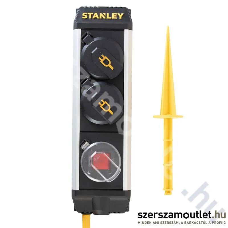 STANLEY 2-es elosztó kapcsolóval 5m, leszúrható (H07RNF3G1,5mm2) (SXECCC0LAJE)