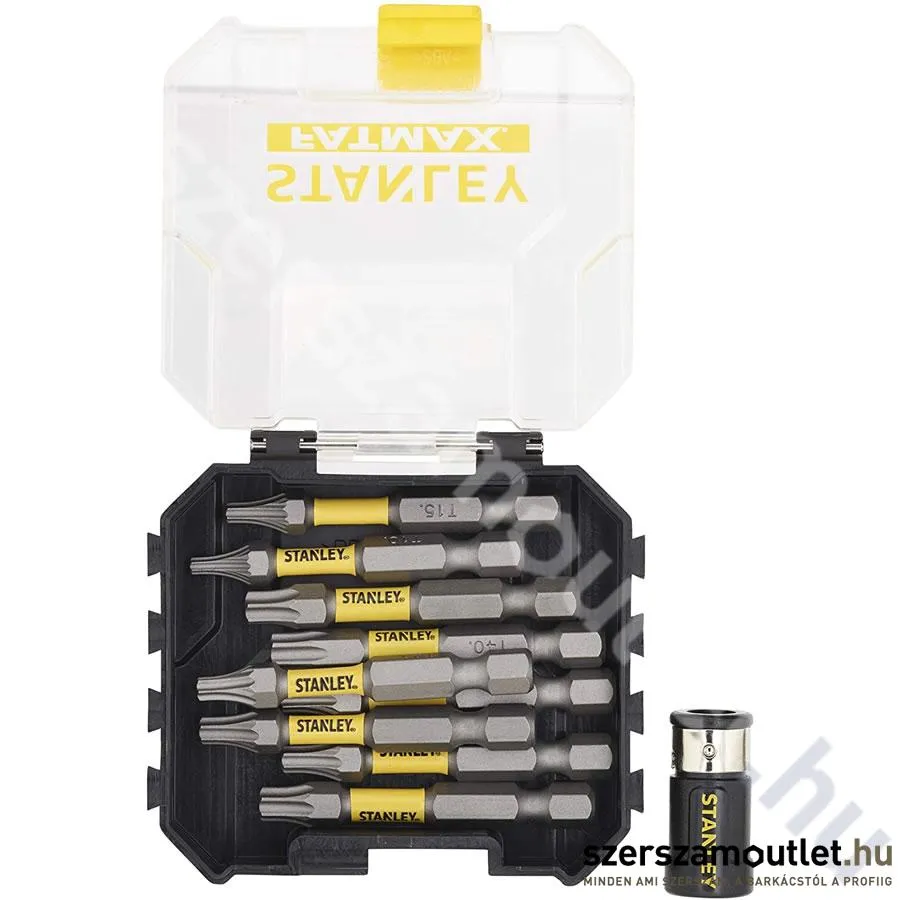 STANLEY SFM 10 részes 50mm Torsion TORX bit készlet + mágneses csavarrögzítő (STA88566-XJ)