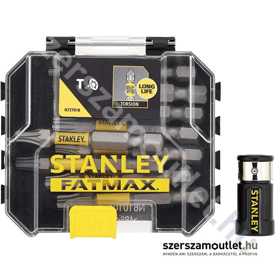 STANLEY SFM 10 részes 50mm Torsion TORX bit készlet + mágneses csavarrögzítő (STA88566-XJ)