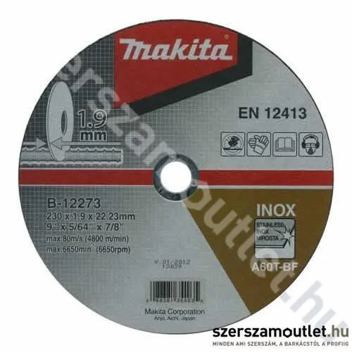 MAKITA Vágókorong 230x1,9mm Inox (B-12273)