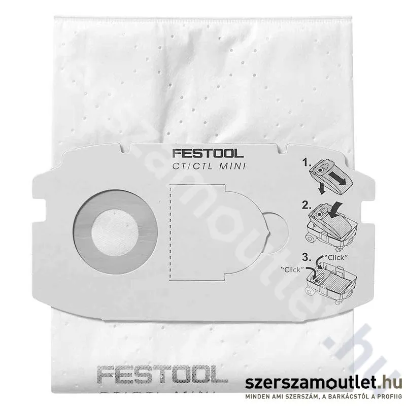 FESTOOL SC FIS-CT MINI/5 porzsák/szűrőzsák SELFCLEAN (5db) (498410)