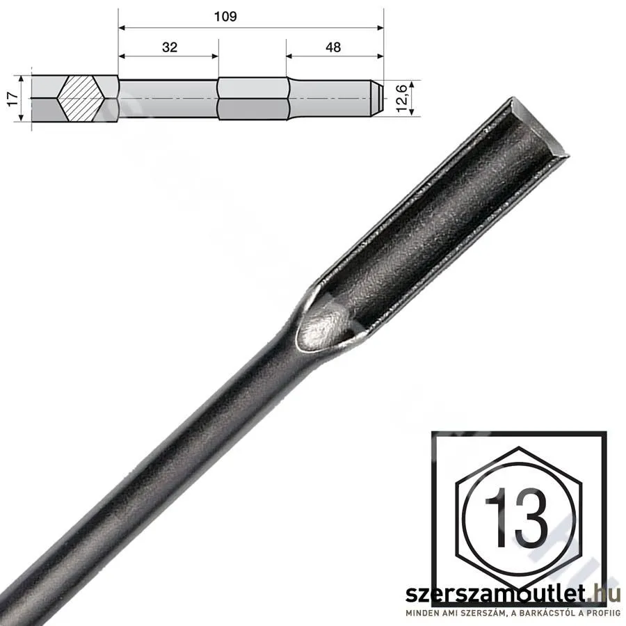 HIKOKI 17mm vésőszár horony 30x270mm (751508)