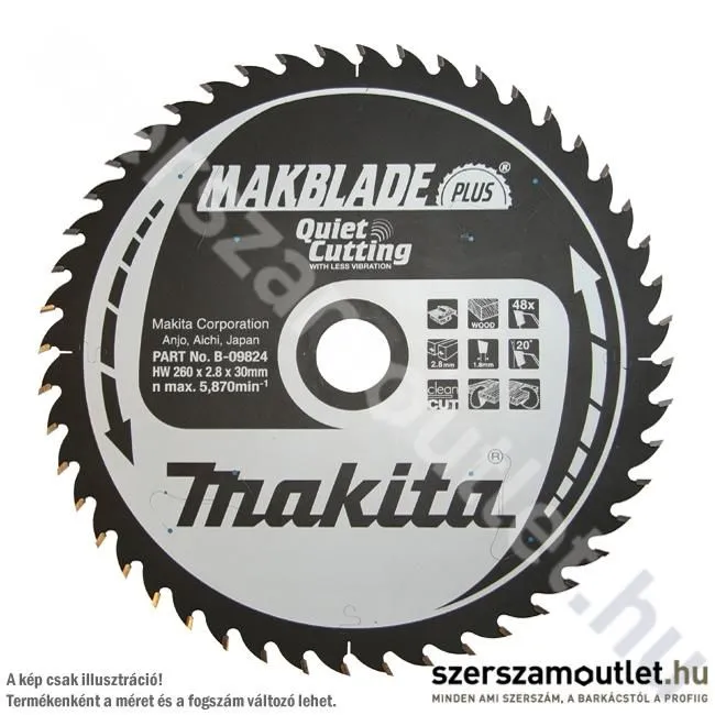 MAKITA MAKBLADE PLUS Körfűrésztárcsa gérvágóhoz 305x30 mm Z70 (B-08735)