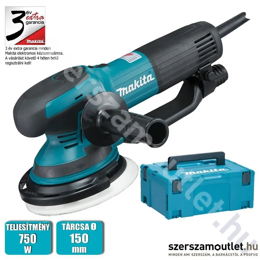 MAKITA BO6050J Dual Excentercsiszoló MAKPAC kofferben (750W/150mm)