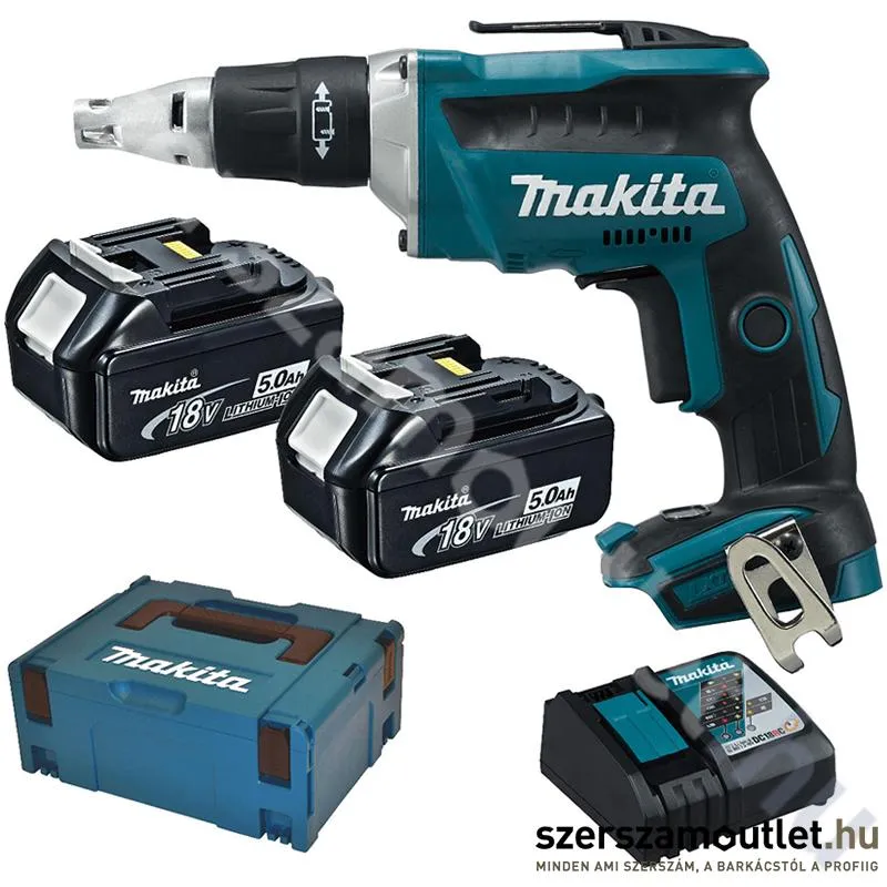 MAKITA DFS452RTJ Akkus szénkefe mentes csavarbehajtó MAKPAC kofferben 2db(18V 5,0Ah)akku+töltő