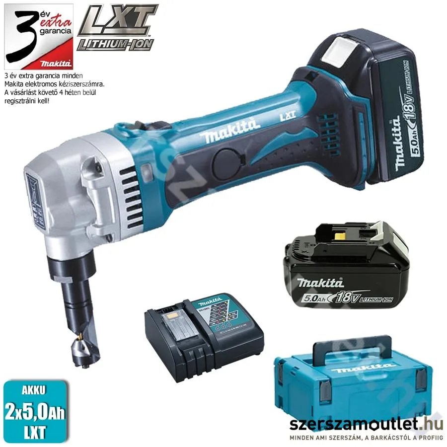 MAKITA DJN161RTJ Akkus lemezlyukasztó MAKPAC kofferben (2x18V/5,0Ah)