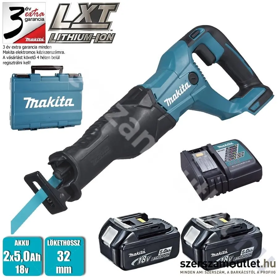 MAKITA DJR186RTE Akkus orrfűrész kofferben (2x5,0Ah/18V)