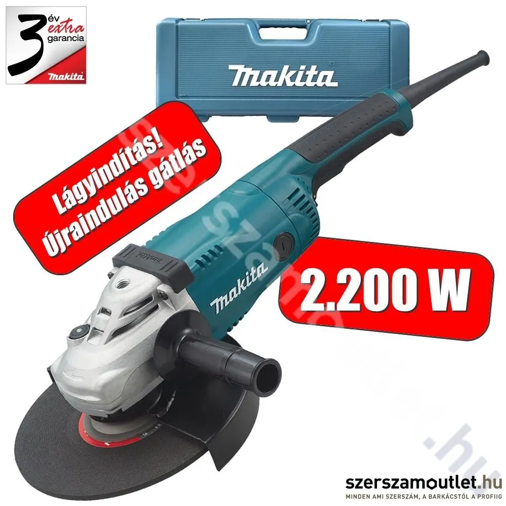 MAKITA GA9020RFK Sarokcsiszoló lágyinditással kofferben (2200W/230mm)