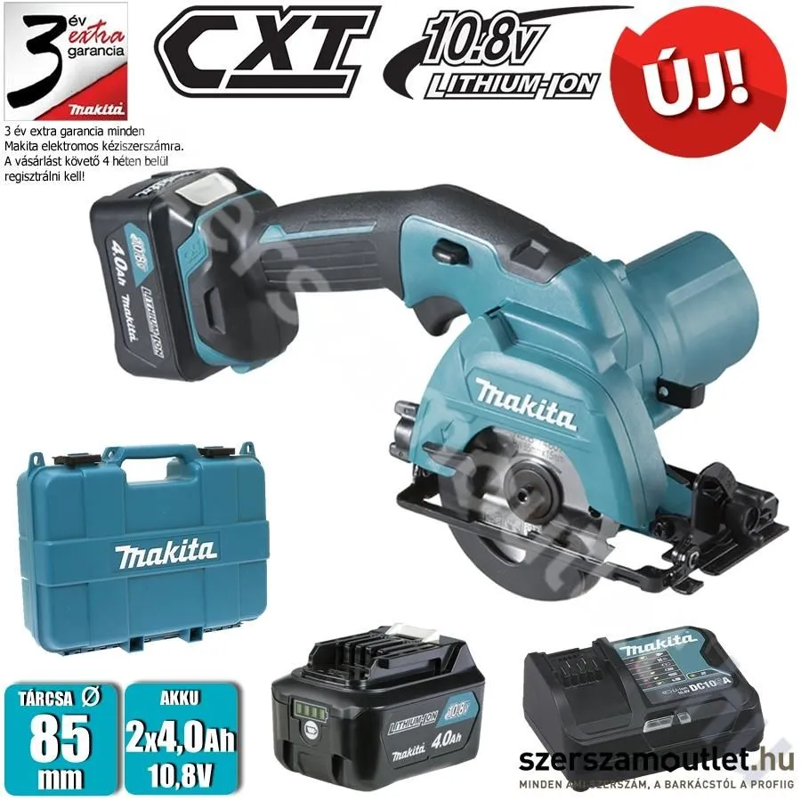 MAKITA HS301DSME Akkus körfűrész 85mm (2x4,0Ah/10,8V)