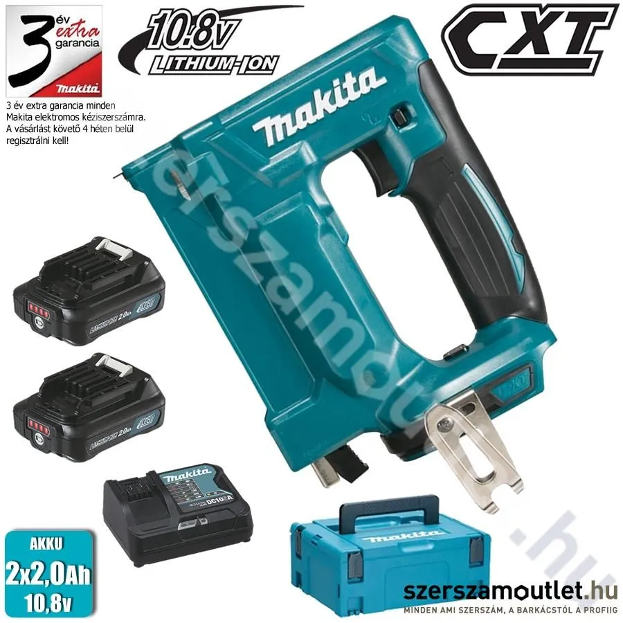 MAKITA ST113DSAJ Akkus kapcsozó MAKPAC kofferben (2x2,0Ah/10,8V)