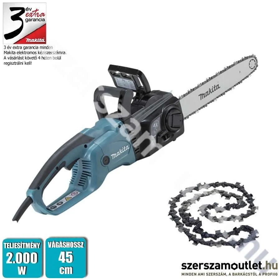 MAKITA UC4551AX1 Elektromos láncfűrész + lánc (2000W/45cm)