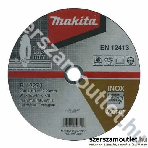 MAKITA Vágókorong 230x1,9mm Inox 10db/cs.(B-12273)