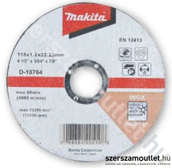 MAKITA Vágókorong 115x1,2mm Inox (D-18764)