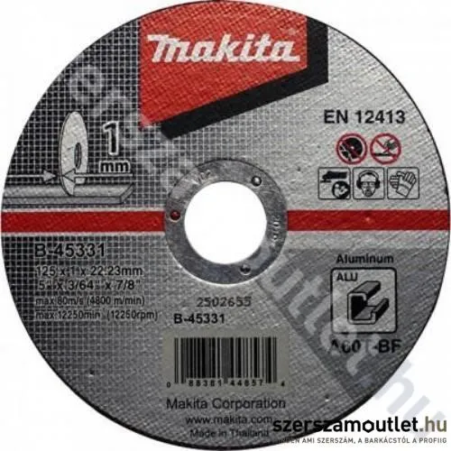 MAKITA AKU Vágókorong 125x1,0mm Sarokcsiszolóhoz (B-45331)