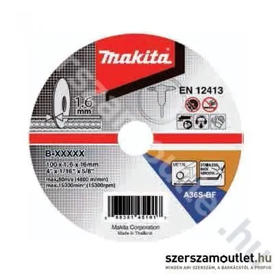 MAKITA Vágókorong 125x1,6 mm sarokcsiszolóhoz (B-46931)