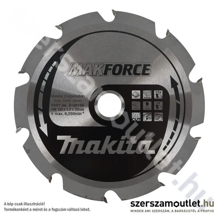 MAKITA MAKFORCE Körfűrésztárcsa közepes/finom vágás 160x20 mm Z40 (B-08420)