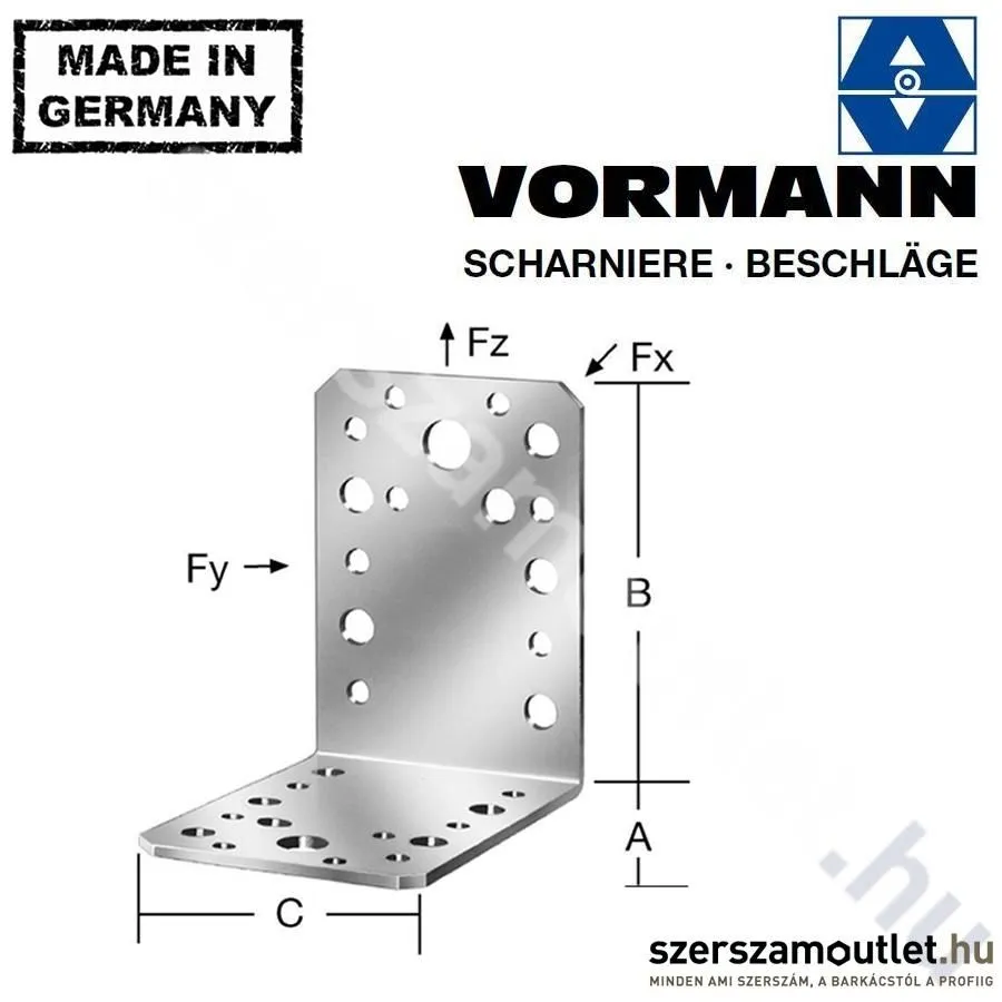 VORMANN Derékszög lemez 105x105x90mm (70926)