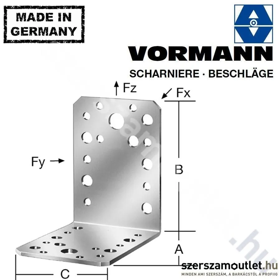 VORMANN Derékszög lemez 50x50x35mm (70921)