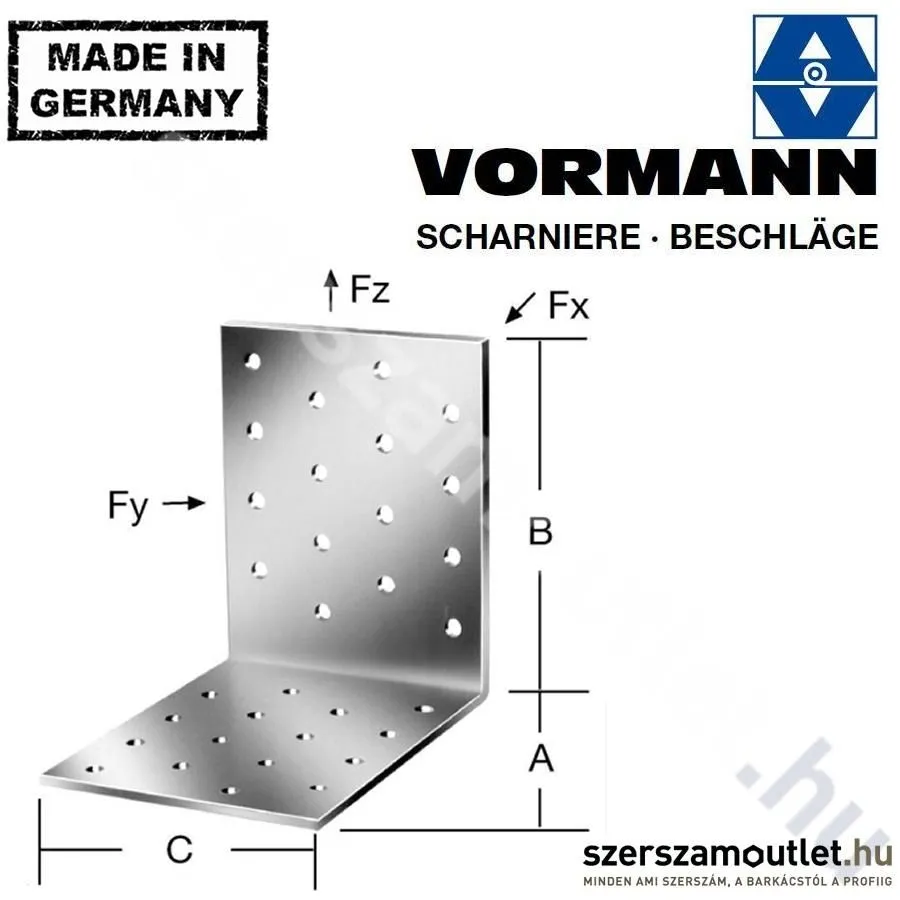 VORMANN Derékszög lemez 60x60x40mm (70935)