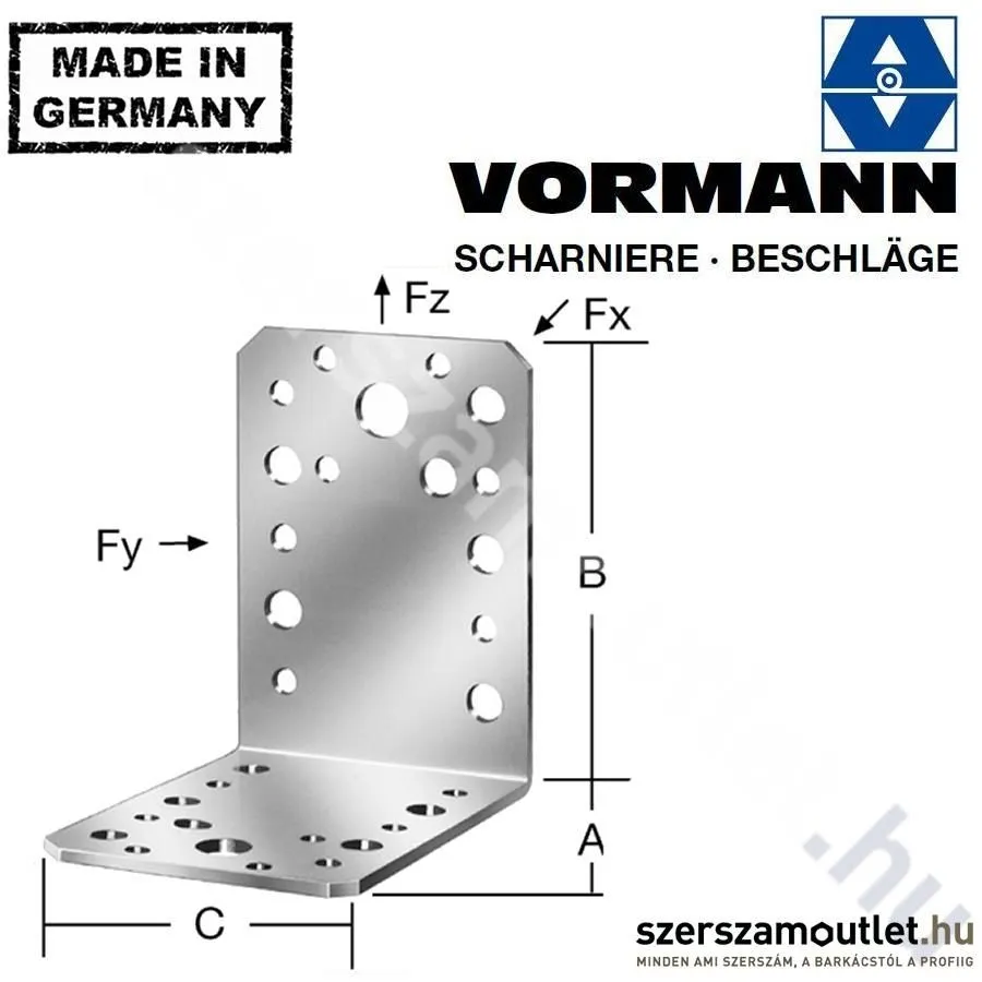 VORMANN Derékszög lemez 60x60x45mm