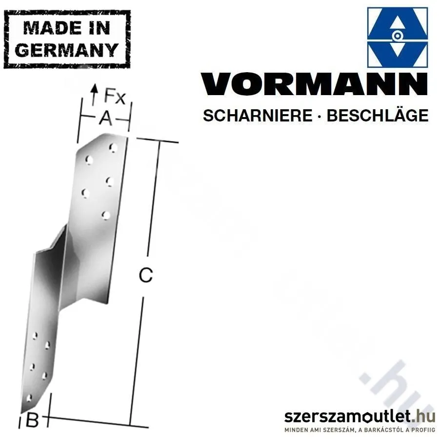 VORMANN Függesztő lemez 33x33x170mm balos (70947)