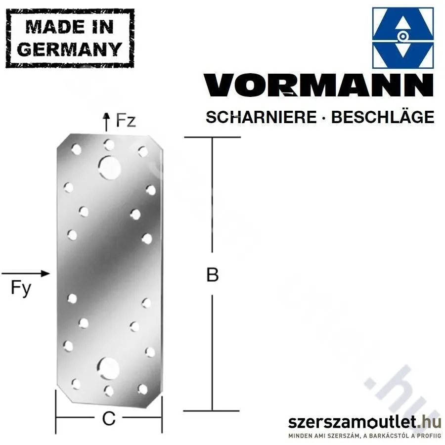 VORMANN Perforált lemez 116x45x2,5mm (70901)