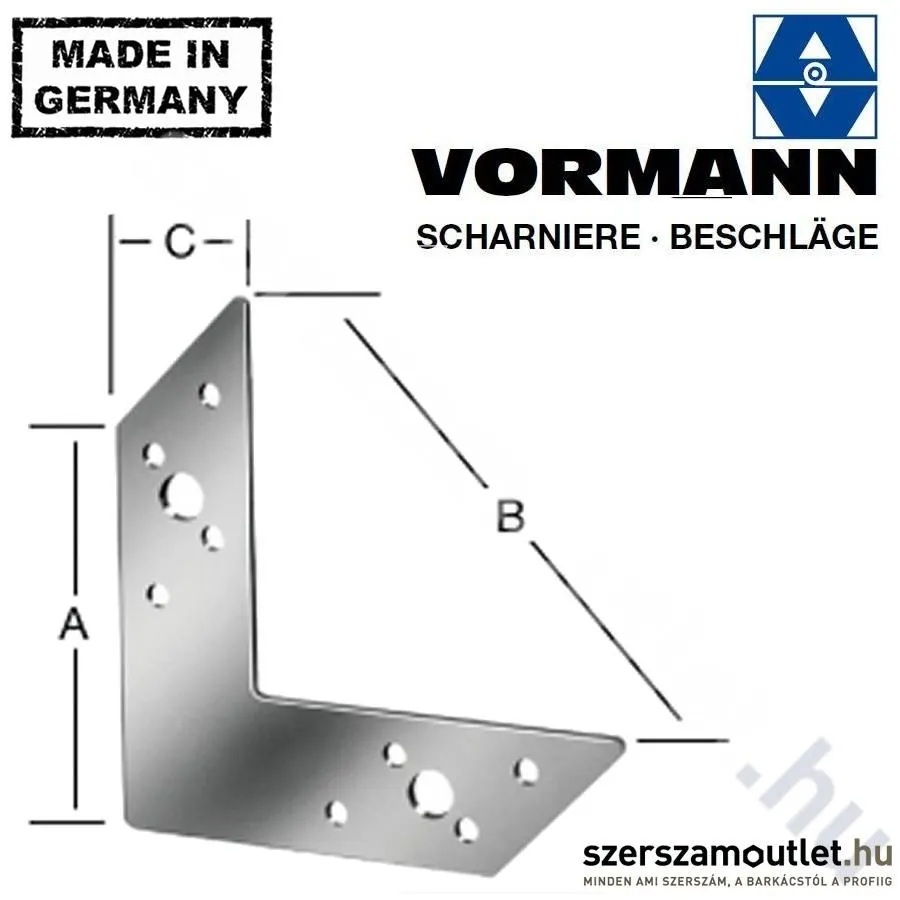 VORMANN Sarokerősítő lemez 116x83x30mm (71003)