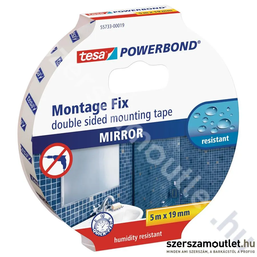TESA 55733 Montázsszalag tükörragasztó 5Mx19MM