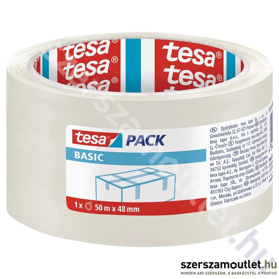 TESA BASIC 58572 Csomagolószalag átlátszó 50Mx48MM