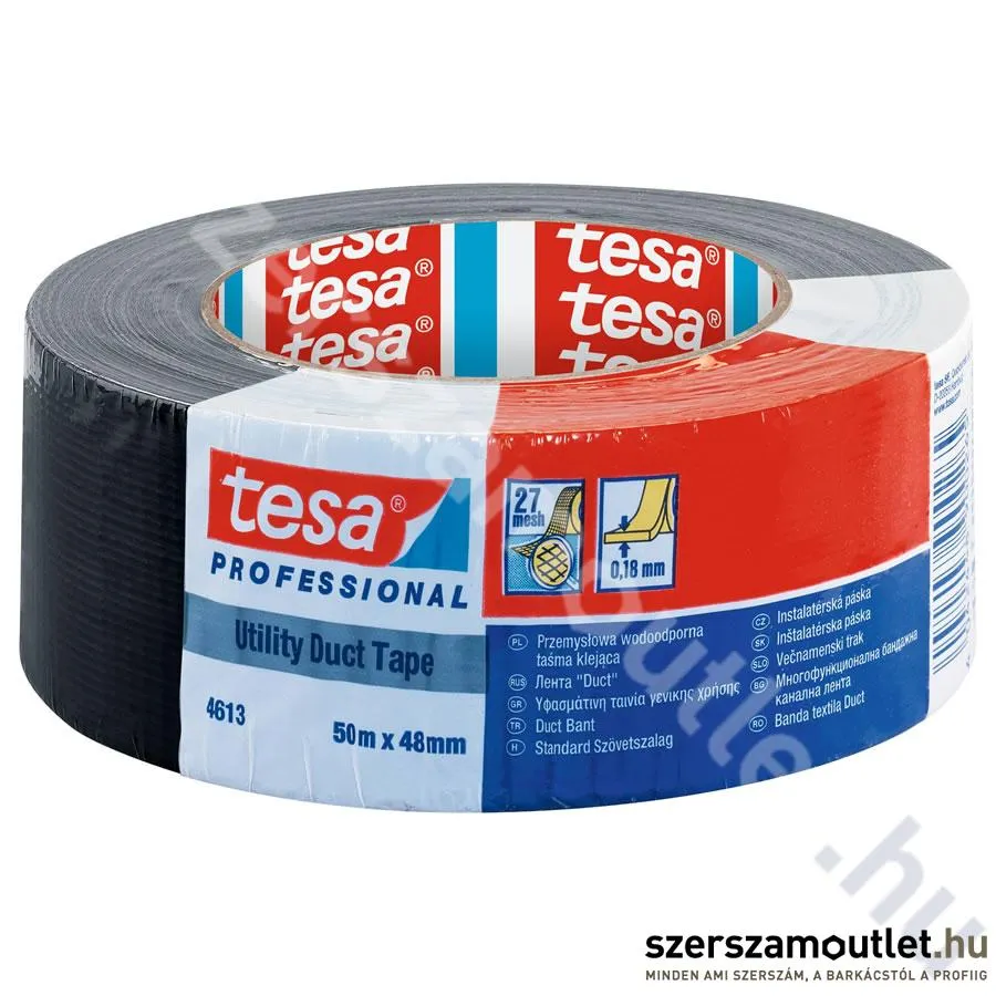 TESA Szövetszalag fekete 50Mx48MM 04613-00046-00