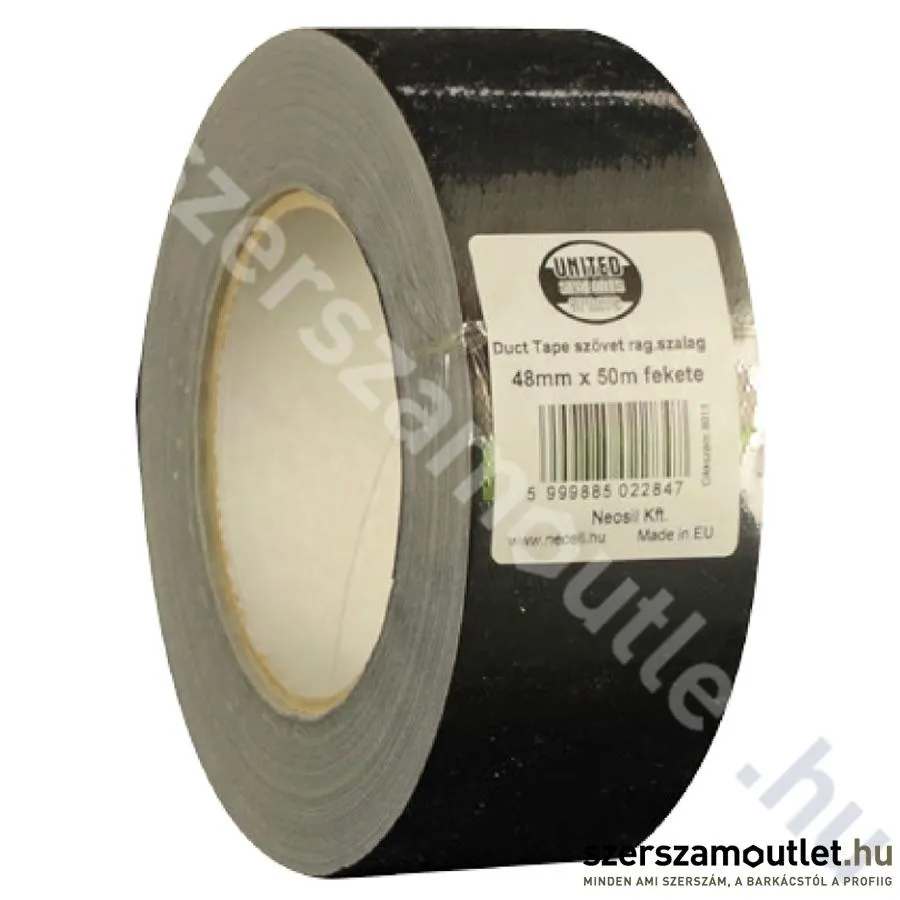 UNITED SEALANTS DUCT TAPE Szöveterősítésű ragasztószalag 50m×48mm [Fekete] (US8013)