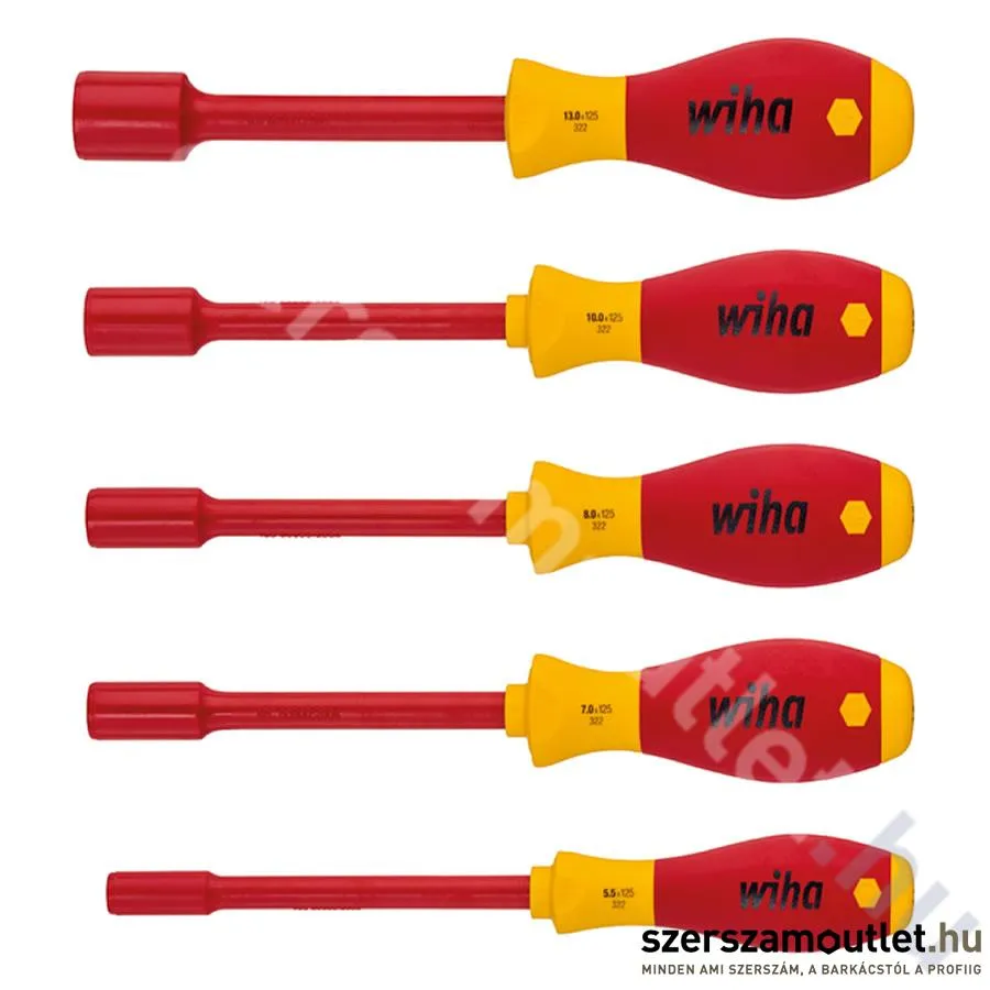 WIHA SoftFinish Electric VDE nyeles dugókulcs készlet 5r. 5,5-13,0mm (322K5/No.29466)